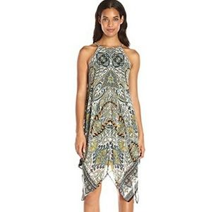 MSK Women's Paisley Print Woven Hanky Dress,